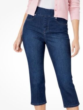 Chico's Perfect Stretch Soft Jegging Capri Women's Size 8 Chicos 1 Dark Wash